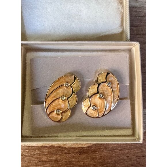 KJL Kenneth Jay Lane Avon Papillon Collection Enamel Butterfly Clip On Earrings - Picture 2 of 6